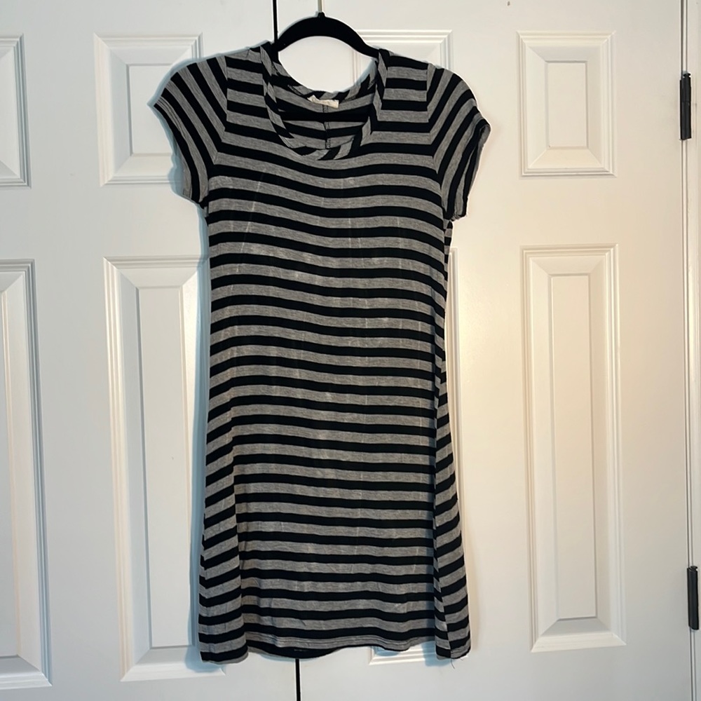 Olivia Rae Black and Gray striped dress.